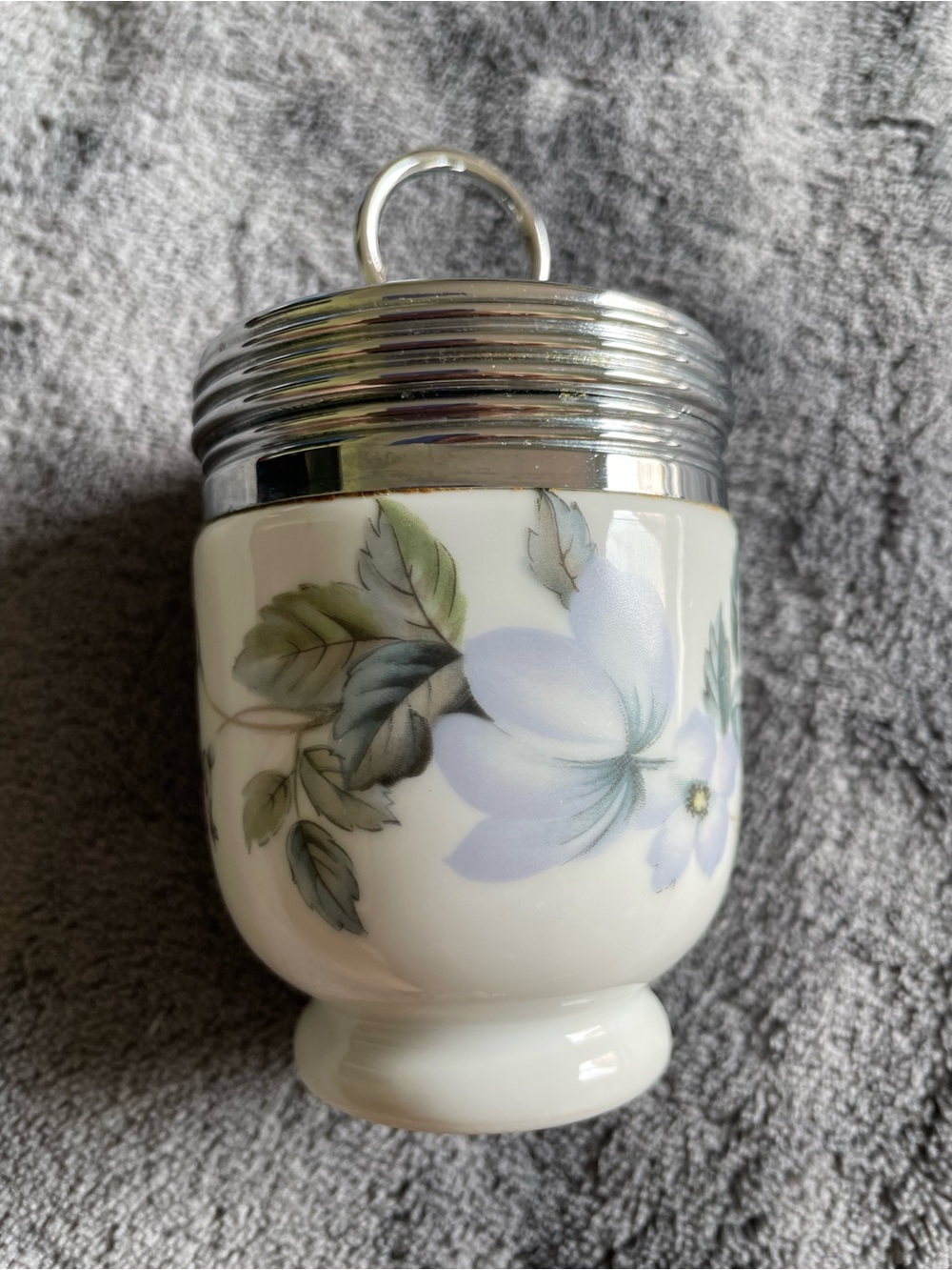 Vintage Royal Worcester Porcelain Egg Coddler: June Garland Pattern